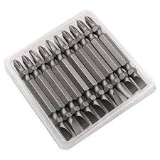 Jumlee 10pcs Magnetic PH2 x 65mm Screwdriver Bit Set - High Precision S2 Alloy Steel Double-Ended Phillips Impact Drill Bits for Electric Screwdrivers and Power Tools - Heavy Duty Magnetic Screw Bits.