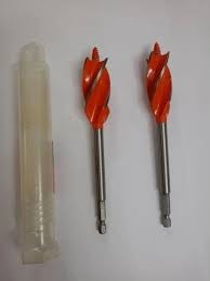 Heavy Duty Wood Auger Drill Bit Set 1/4 Inch Hex Shank Quick Change Stubby Spade Bits Orange Flute High Speed Carbon Steel Boring Hole Opener Drilling Tool for Carpenter Woodworking Hardware .      .