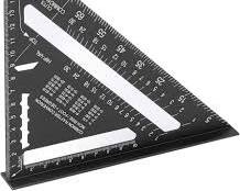 Generic 7-Inch Aluminum Alloy Rafter Speed Square Framing Triangle Ruler Matte Black Woodworking Measuring Layout Tool Protractor Miter Angle Gauge Carpenter Square .                                 .