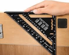 Generic 7-Inch Aluminum Alloy Rafter Speed Square Framing Triangle Ruler Matte Black Woodworking Measuring Layout Tool Protractor Miter Angle Gauge Carpenter Square .                                 .