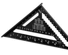 Generic 7-Inch Aluminum Alloy Rafter Speed Square Framing Triangle Ruler Matte Black Woodworking Measuring Layout Tool Protractor Miter Angle Gauge Carpenter Square .                                 .