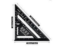 Generic 7-Inch Aluminum Alloy Rafter Speed Square Framing Triangle Ruler Matte Black Woodworking Measuring Layout Tool Protractor Miter Angle Gauge Carpenter Square .                                 .
