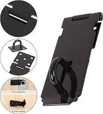 12pcs ,3" Heavy Duty Safety Desk Hasp and Staple Latch Lock Black Iron Security Door Catch Hinge Clasp for Office Desks Wooden Drawers Wardrobes Cupboards School Lockers Storage Toolboxes Cabinets.