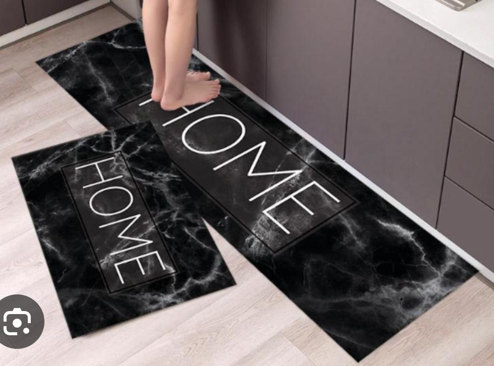 2PCS Non-Slip Kitchen Floor Mats Set – Rubber Back Anti-Fatigue Rugs (120x40cm + 60x40cm)