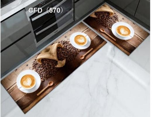 2PCS Non-Slip Kitchen Floor Mats Set – Rubber Back Anti-Fatigue Rugs (120x40cm + 60x40cm)