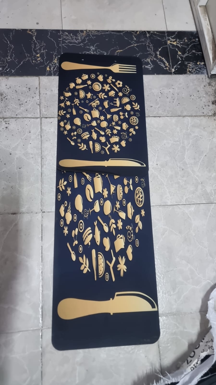 2PCS Non-Slip Kitchen Floor Mats Set – Rubber Back Anti-Fatigue Rugs (120x40cm + 60x40cm)