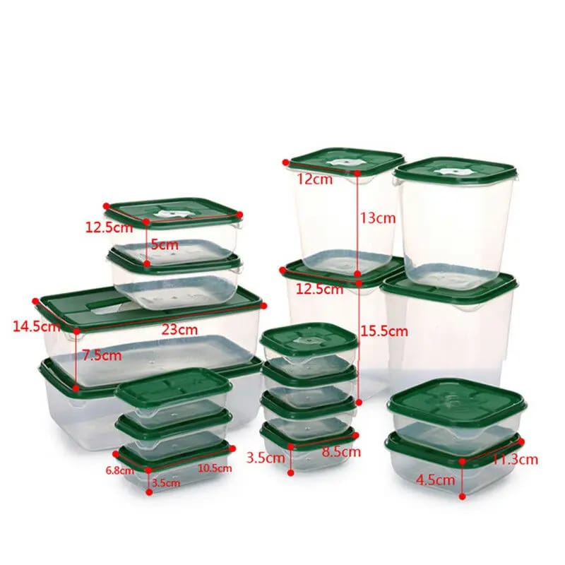 17PCS Food Storage Containers Set with Lids – Green