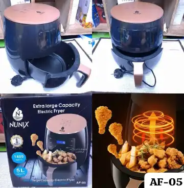 Nunix AF-05/AF-05Gl Air Fryer 5L Non-Stick Oil-Free Cooker with Detachable Basket