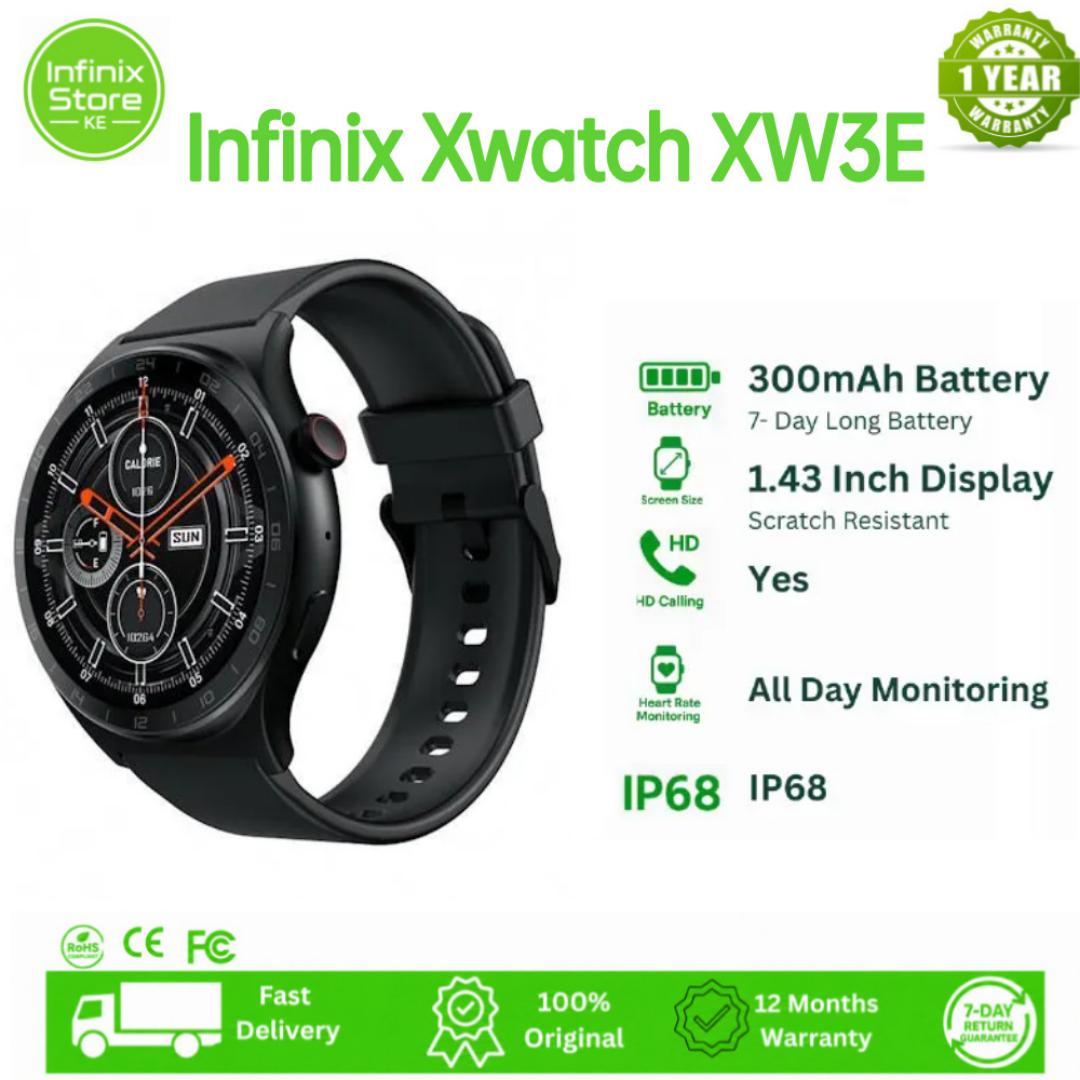 [NEW ARRIVAL] Infinix XWatch XW3E Smart Watch, 1.43-inch AMOLED, 466x466 resolution, 2.5D Glass, Android (compatible),Bluetooth V5.2,Wireless Charging Battery Life: Up to 7 days,IP68Water Resistant