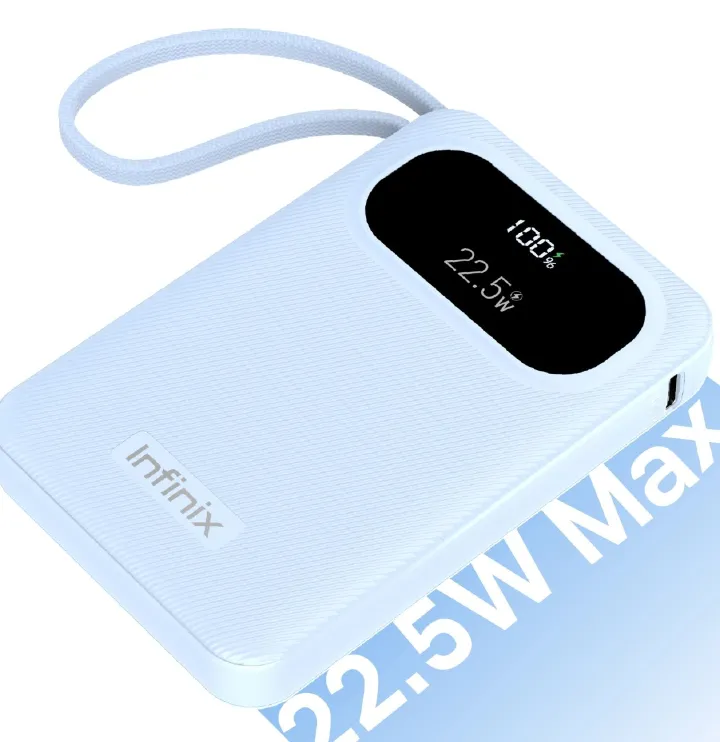 [New Arrival] Infinix Xpower 10 Pro Powerbank 10000mAh 22.5W Max Charging Type C USB A/Type C Output Type-c cable output Thin and Light Design Charge 3 Devices Simultaneously Fast Charging Powerbank