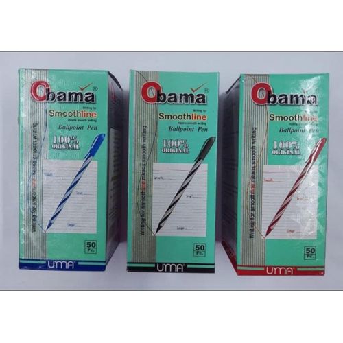 Obama Brand 50 Biros Back To School Smoothline Ballpoint Pen (blue/black/red)