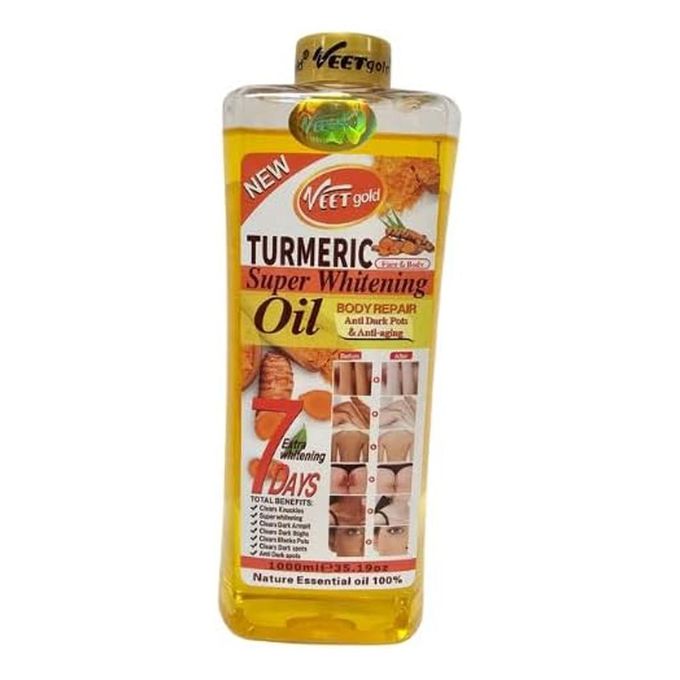 VEET GOLD Turmeric Oil Super Whitening & Brightening Body Oil-1000ml.