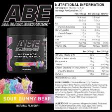 ABE Pre-Workout Powder - 30 Servings, 4g Citrulline, 3g Creatine, Black