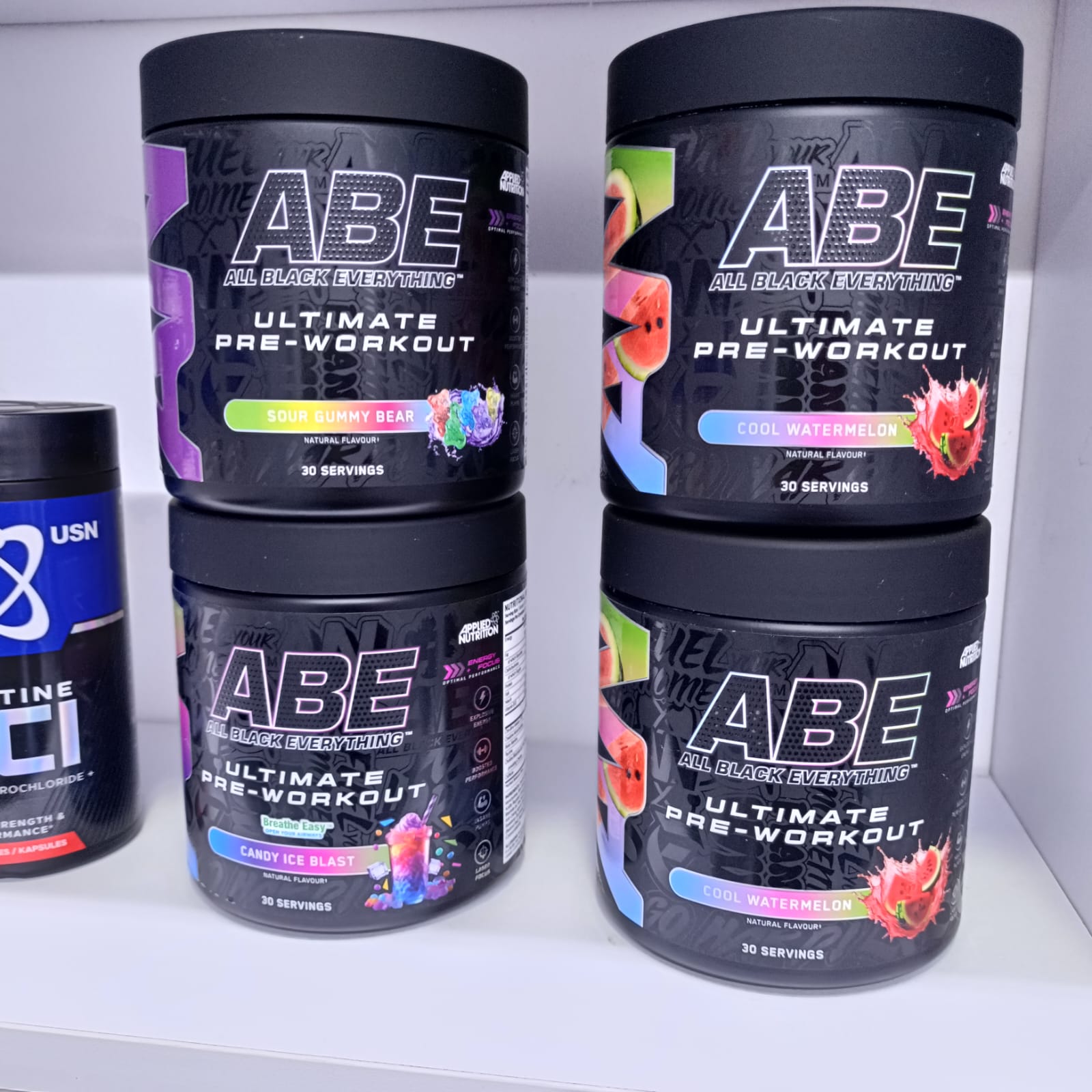 ABE Pre-Workout Powder - 30 Servings, 4g Citrulline, 3g Creatine, Black