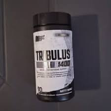 Nutrex Research Tribulus 1400 supplement bottle designed to support natural testosterone levels.