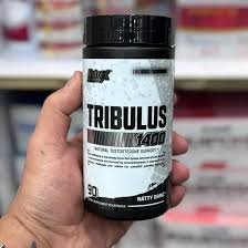 Nutrex Research Tribulus 1400 supplement bottle designed to support natural testosterone levels.