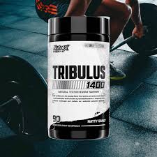 Nutrex Research Tribulus 1400 supplement bottle designed to support natural testosterone levels.