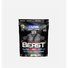 USN Super Grow Beast Extreme Mass Gainer, a high-calorie protein powder supplement designed for muscle building and weight gain 1KG