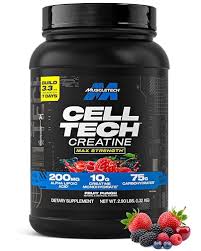 Muscletech Cell-Tech Creatine Powder 1.32kg Fruit Punch, 10g Creatine per Serving, 5g Aminos & 200mg ALA, Research-Backed Muscle Builder Dietary Supplement