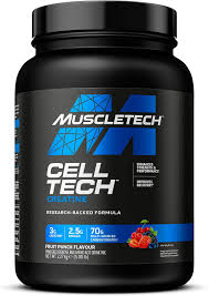Muscletech Cell-Tech Creatine Powder 2.72kg Fruit Punch, 10g Creatine per Serving, 5g Aminos & 200mg ALA, Research-Backed Muscle Builder Dietary Supplement