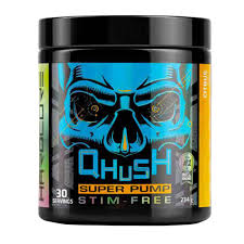 USN QHUSH Pre-Workout (20 serv) Blue Raspberry - Pre-Workout Booster,  Boosts muscle pumps, helps repair tissue, and increases strength without caffeine.