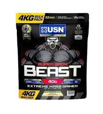 USN Super Grow Beast Extreme Mass Gainer, a high-calorie protein powder supplement designed for muscle building and weight gain 1KG