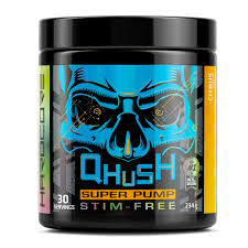 USN QHUSH Pre-Workout (20 serv) Blue Raspberry - Pre-Workout Booster,  Boosts muscle pumps, helps repair tissue, and increases strength without caffeine.