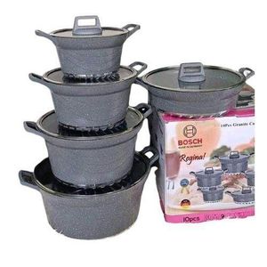 Bosch 10 Pcs Granite Non-Stick CookWare Set Pots Sufuria - Grey