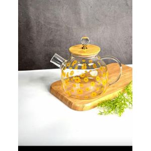 Borosilicate glass Tea Pot with Bamboo lid
