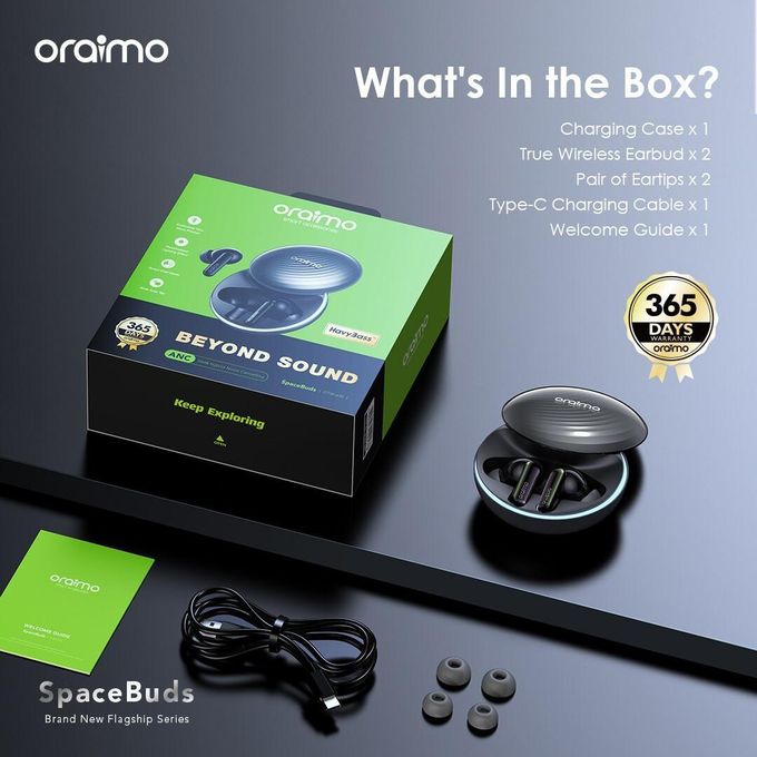 Oraimo OTW-630 spacebuds hybrid ANC earbuds