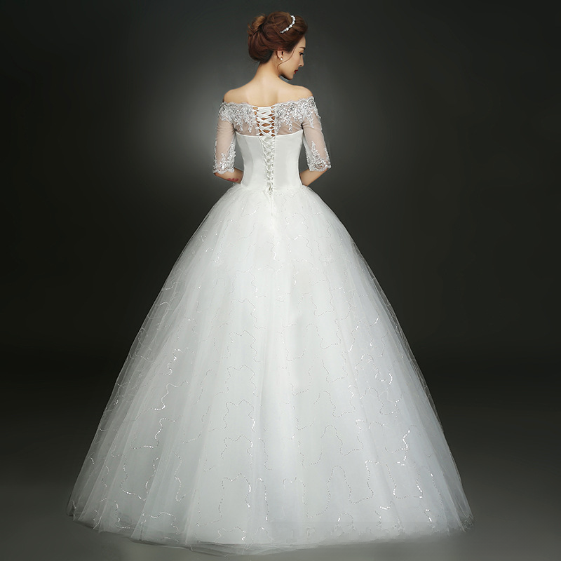 Simple wedding dress bride slim wedding dress one shoulder slim tutu skirt retro wedding dress new style