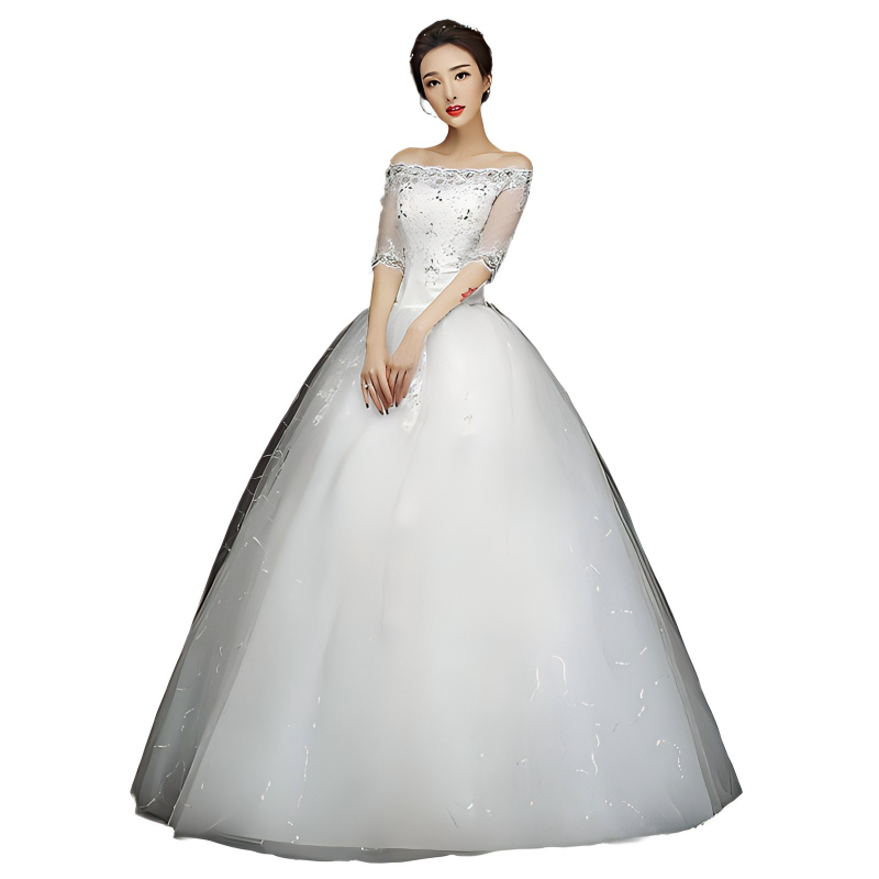 Simple wedding dress bride slim wedding dress one shoulder slim tutu skirt retro wedding dress new style