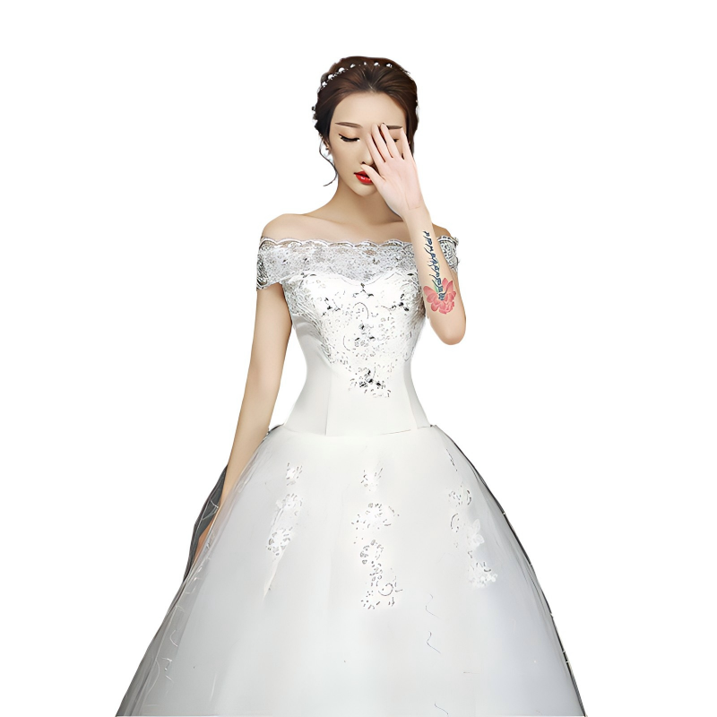 Wedding Dress Bridal Wedding Dress New Floor-length Wedding Dress Slim Fit Large Size Wedding Dress Simple