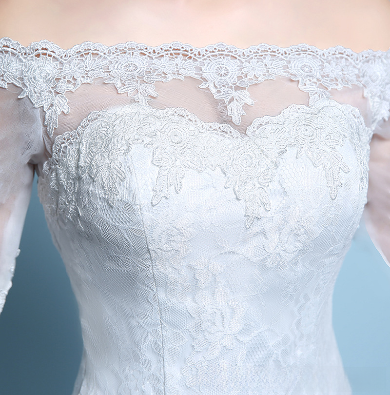 Wedding dress bride slimming large size fishtail waist waist fishtail wedding dress floor-length one-shoulder slim