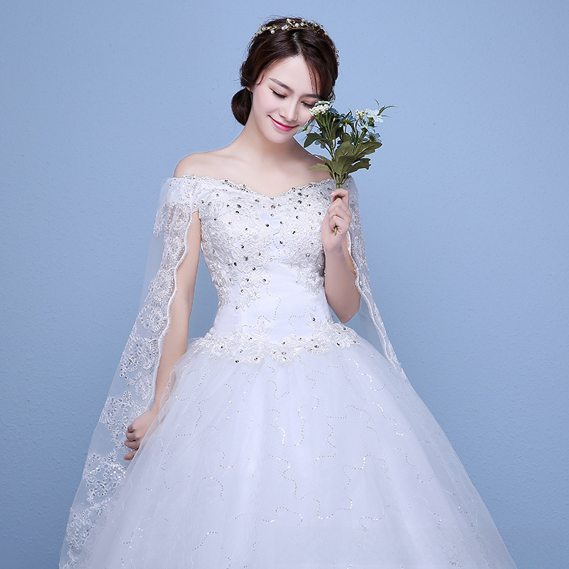 Plus size wedding dress new bridal wedding dress one shoulder slim slim long style slim to the floor