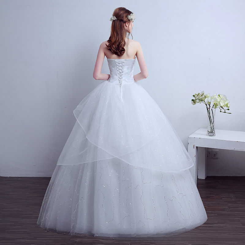 Bridal Wedding Dress New Floor-length Wedding Dress Simple Slim Slim Retro Large Size