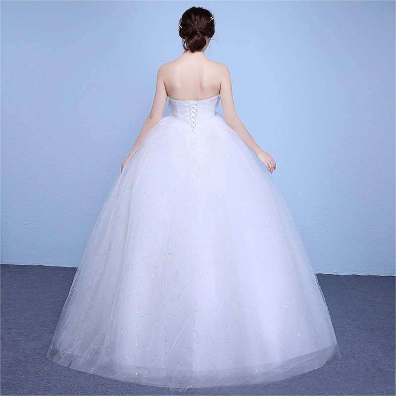Wedding dress bride new high waist wedding dress long simple floor length plus size