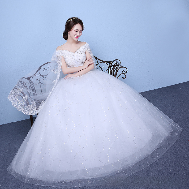 Plus size wedding dress new bridal wedding dress one shoulder slim slim long style slim to the floor