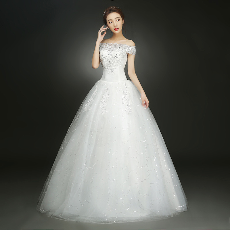 Wedding Dress Bridal Wedding Dress New Floor-length Wedding Dress Slim Fit Large Size Wedding Dress Simple