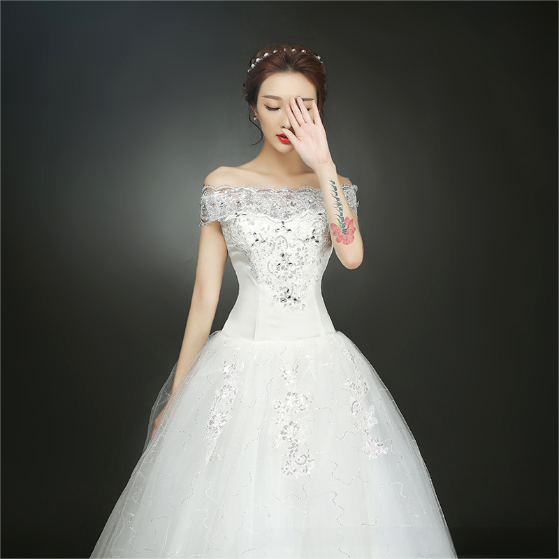 Wedding Dress Bridal Wedding Dress New Floor-length Wedding Dress Slim Fit Large Size Wedding Dress Simple