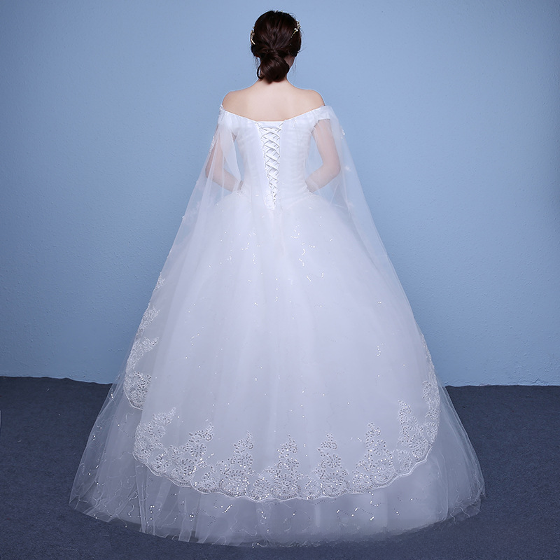 Plus size wedding dress new bridal wedding dress one shoulder slim slim long style slim to the floor