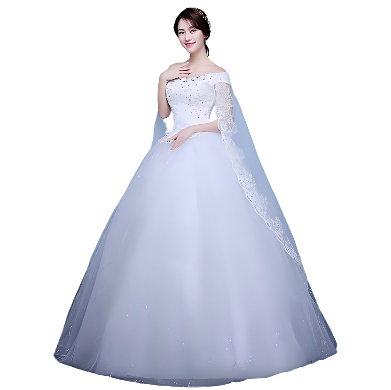 Plus size wedding dress new bridal wedding dress one shoulder slim slim long style slim to the floor