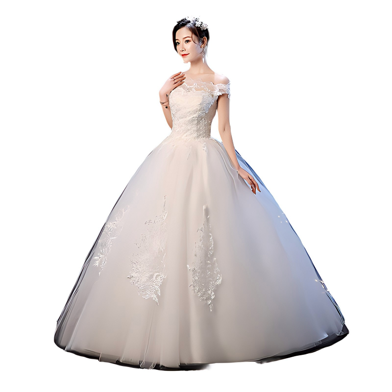 Wedding dress bride slim plus size simple wedding dress new style wedding dress one shoulder