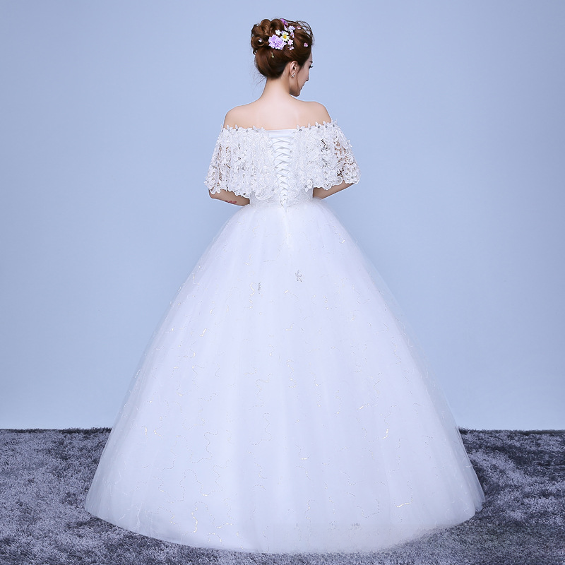 Wedding dress bride wedding dress shoulder to shoulder slim slim wedding dress new style slimming
