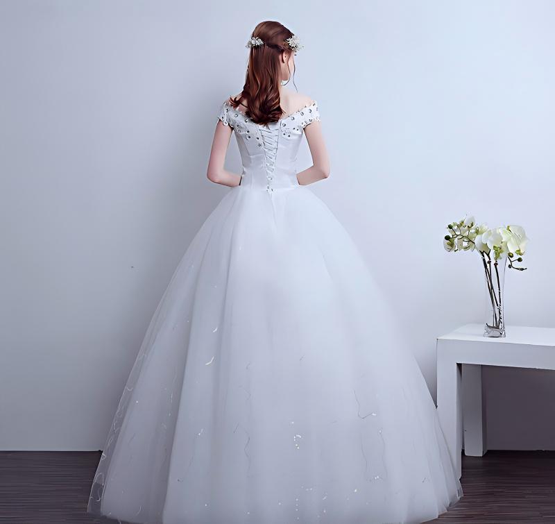 Wedding dress bride new style wedding dress one shoulder simple large size slim retro simple