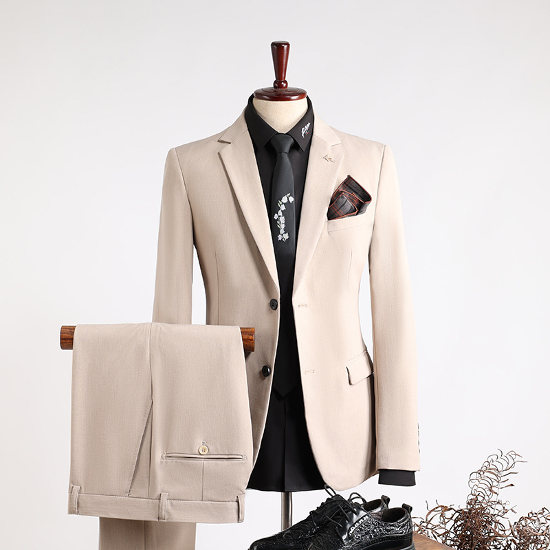 Blue suit men's suit fashionable slim wedding dress groomsmen suit business casual professional formal suit men's clothing three-piece