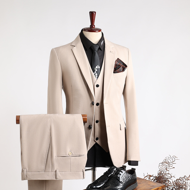 Blue suit men's suit fashionable slim wedding dress groomsmen suit business casual professional formal suit men's clothing three-piece