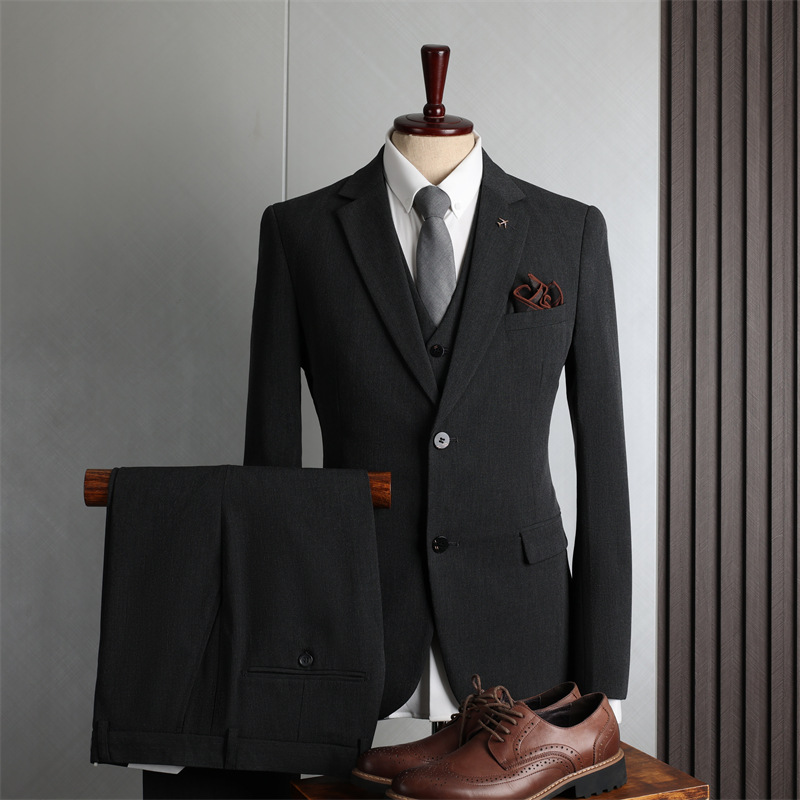 Blue suit men's suit fashionable slim wedding dress groomsmen suit business casual professional formal suit men's clothing three-piece