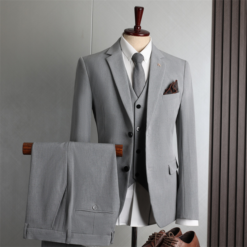 Blue suit men's suit fashionable slim wedding dress groomsmen suit business casual professional formal suit men's clothing three-piece