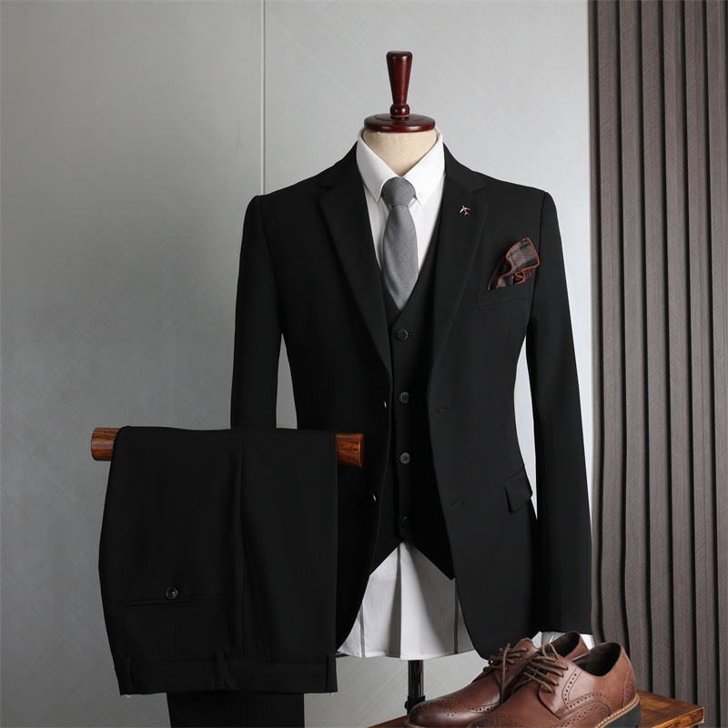 Blue suit men's suit fashionable slim wedding dress groomsmen suit business casual professional formal suit men's clothing three-piece